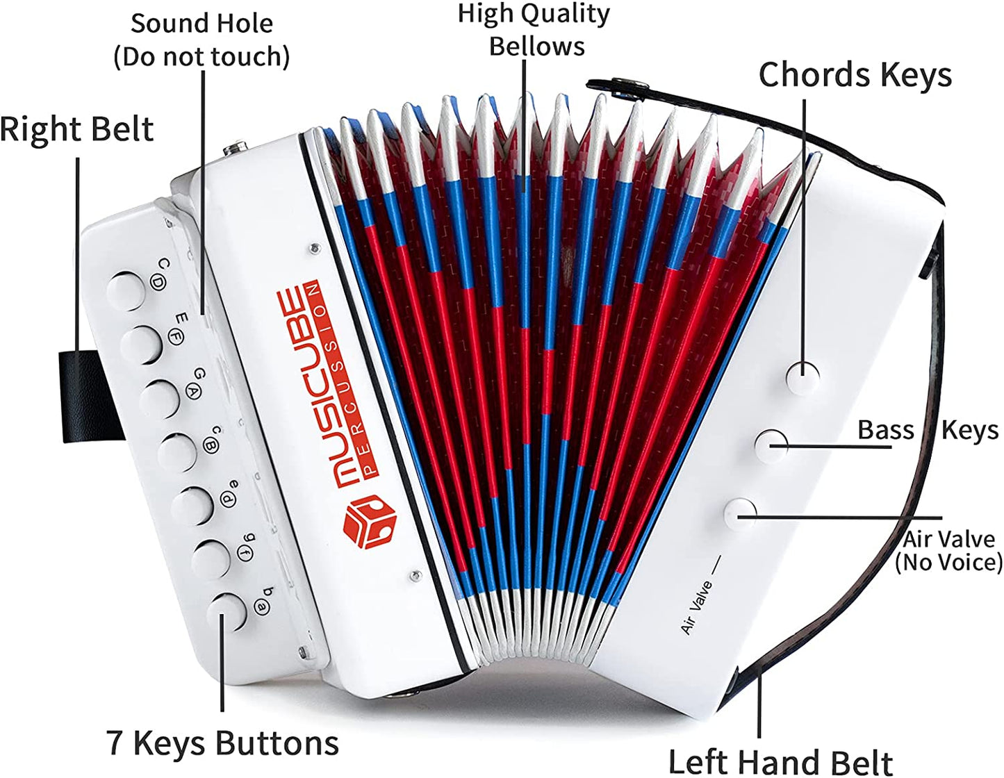 10 Keys Button Children's Accordion Instruments (color: white)