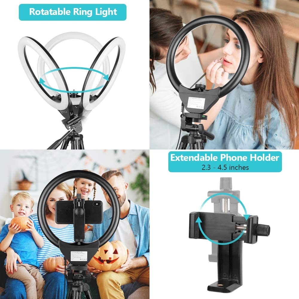 10 inch ring light with tripod, 50 inch circle lights