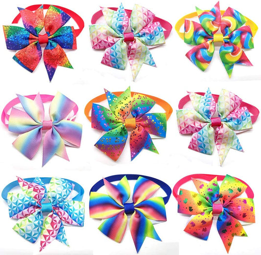 3.2" pet friendly collar, Rainbow pinwheel