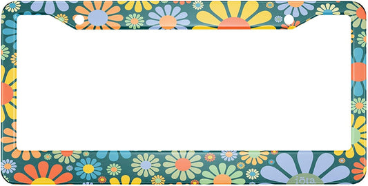 Colorful Flowers License Plate Frame 12 x 6 Inch, Multi23