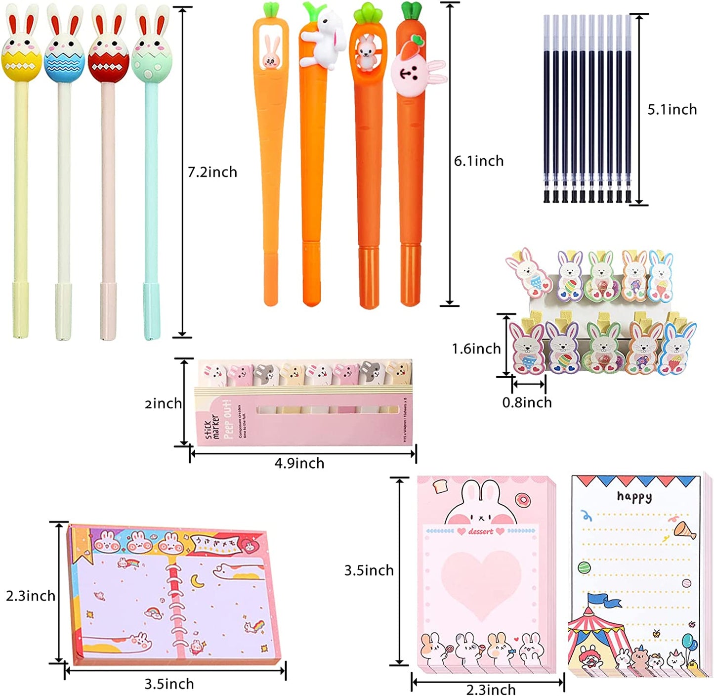 Stationery kit (notes, pens, clips, etc.) Size: XL