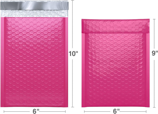 6x10-Inch Polyethylene Padded Mailers, 25-Pack (pink)