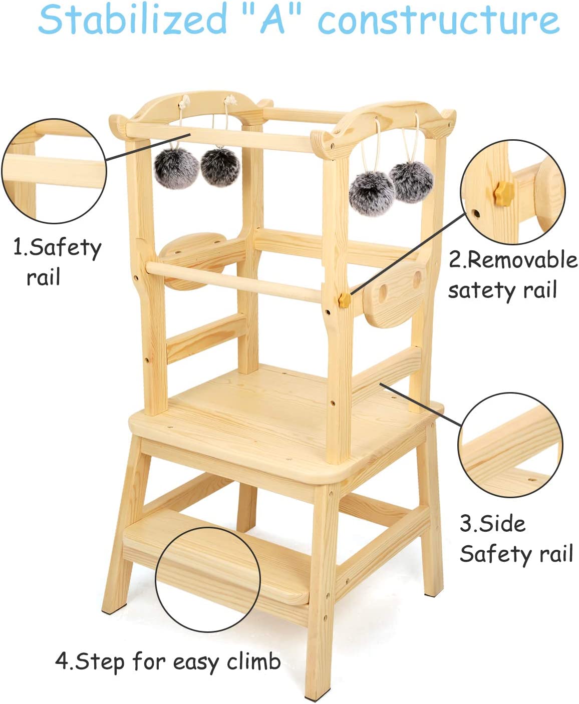 Montessori Learning Step 3 Levels Adjustable Cow Style