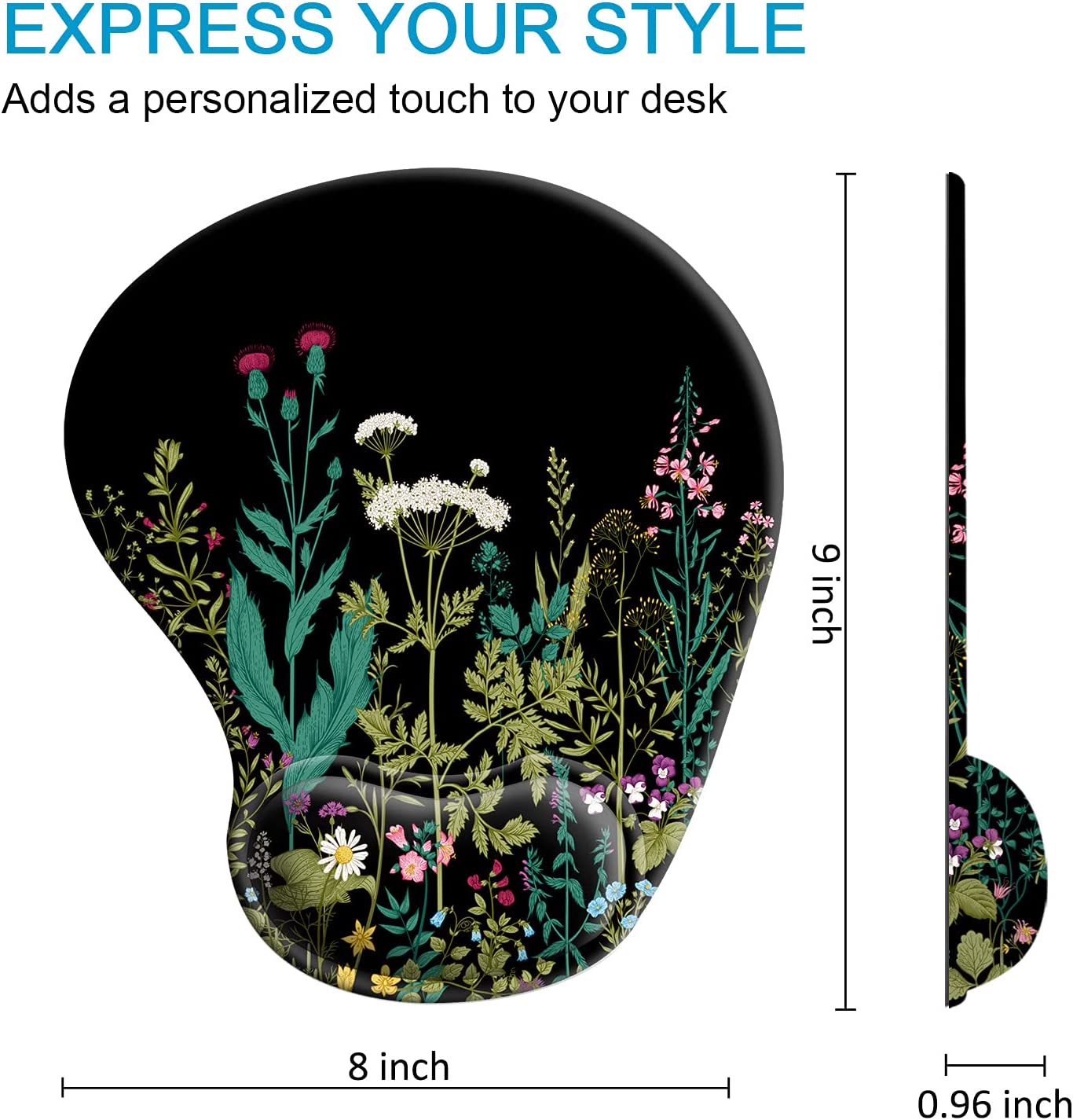 Garden Flowers Gel Wrist Support Mouse Pad