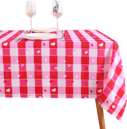 Valentine's Day Plaid Rectangle Tablecloth, 60" x 84"