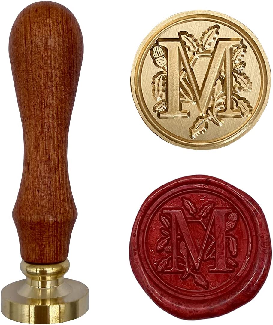 Wooden Wax Seal Vintage Retro Style (Letter M)