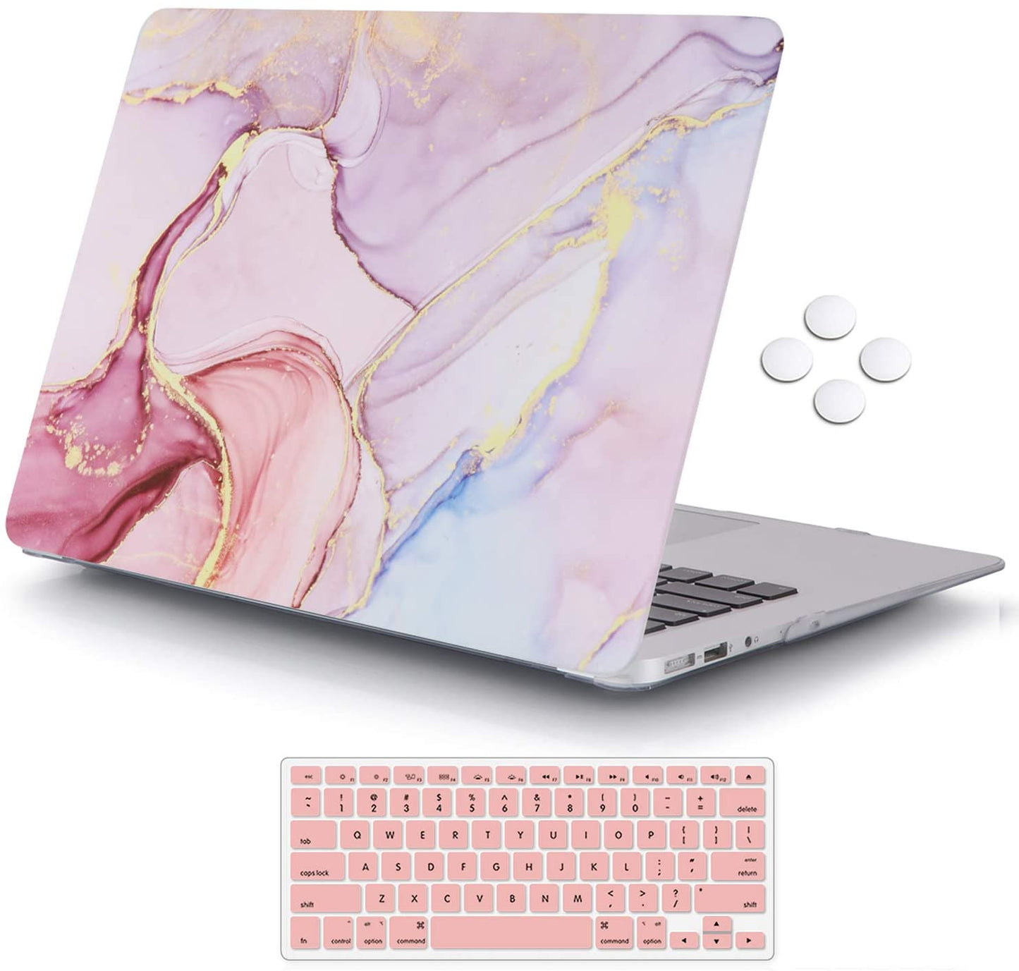 Protective Case and Cover for 13-inch Keyboard, (Glitter Marble)