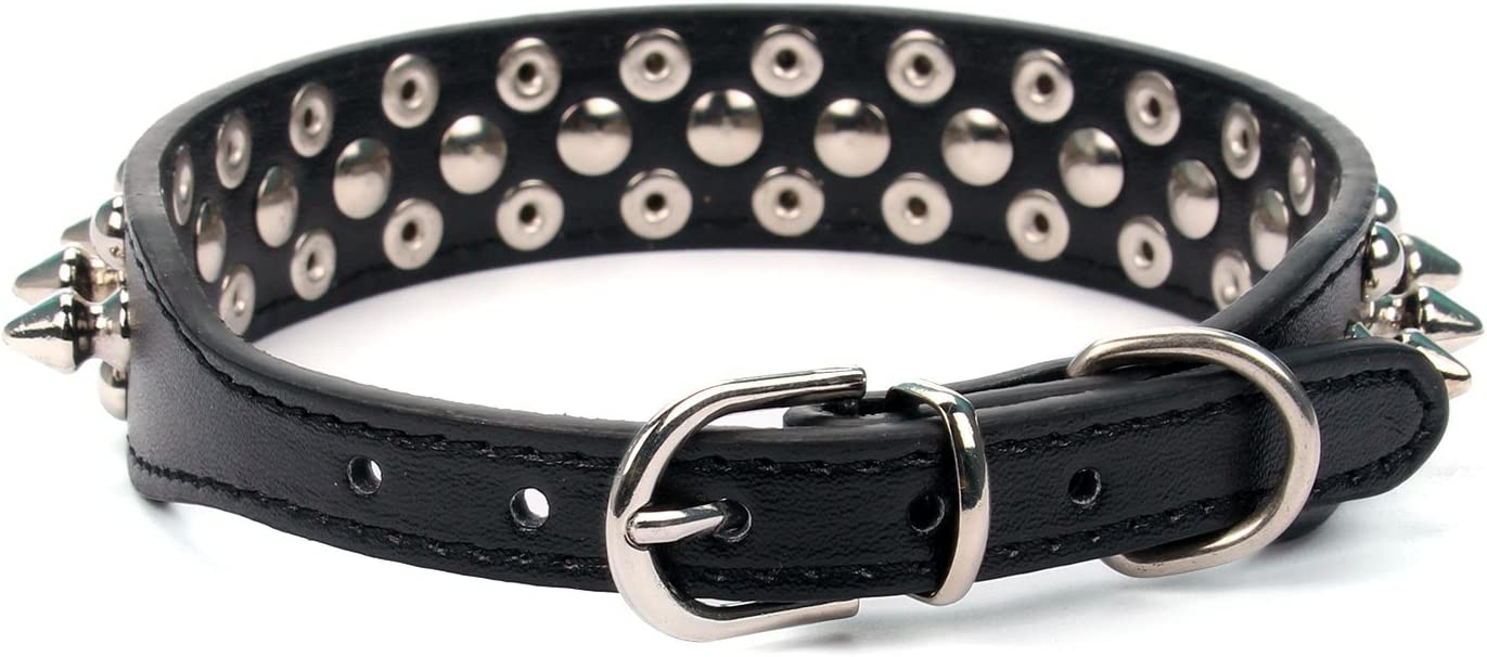 Leather Pet Collars with Studs and Rivets