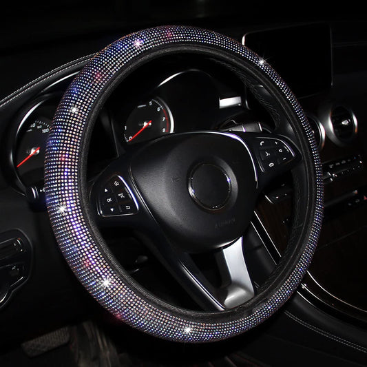 Car Steering Wheel Cover with Rhinestone, Non-slip