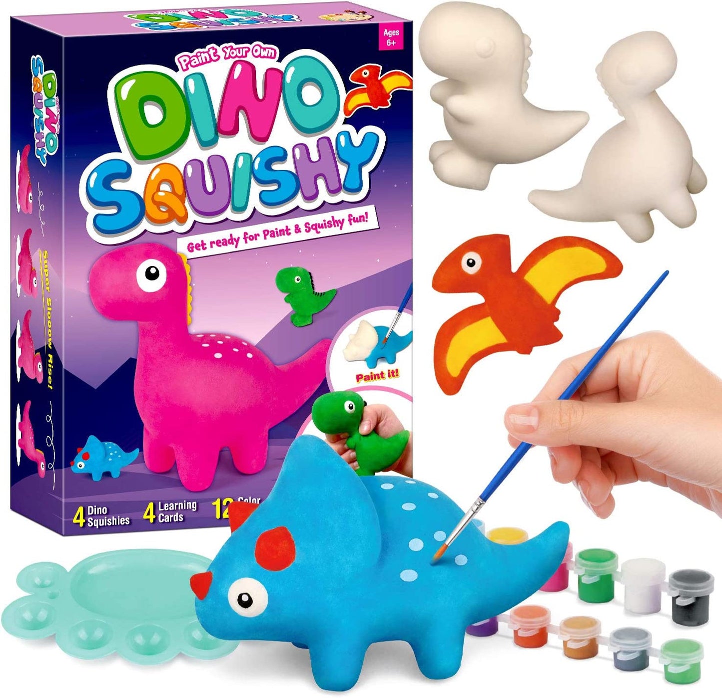 Paint Kit, Paint 4 Large Dino Squishies