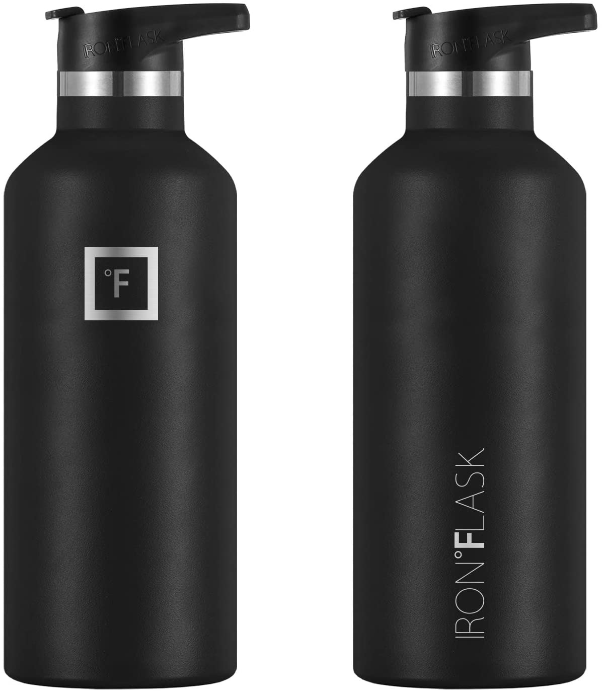 Sports Water Bottle with 3 Lids, 32 oz, Black