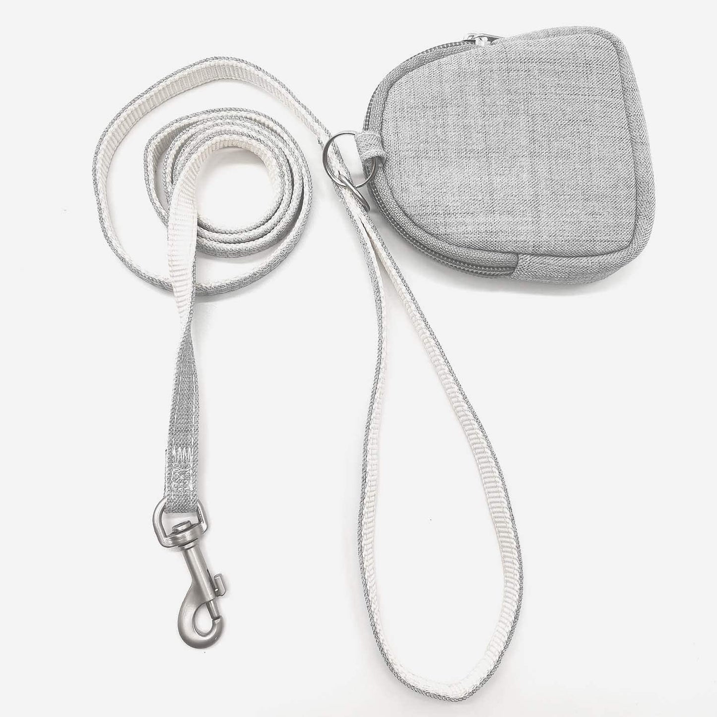 Pet vest with leash, Grey (Size: S)