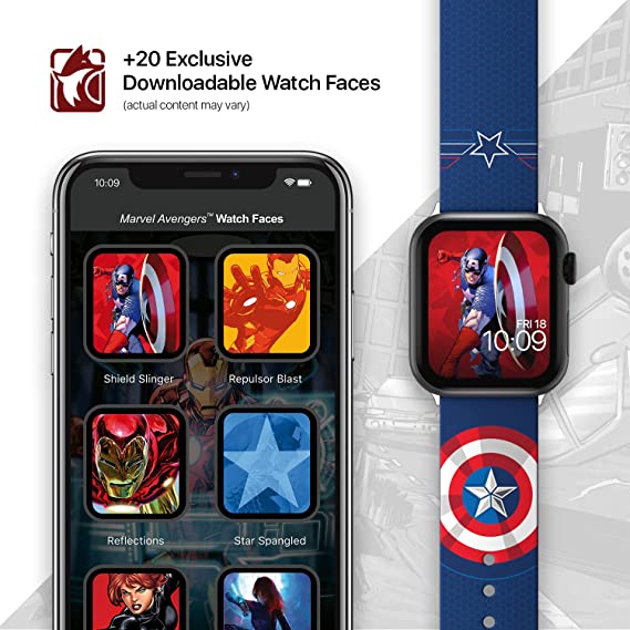 smart watch strap with captain america design