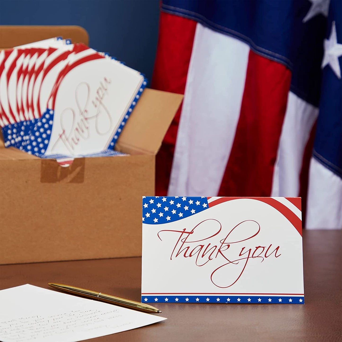 120 Pack Blank Patriotic Cards with Envelopes for 4th of July