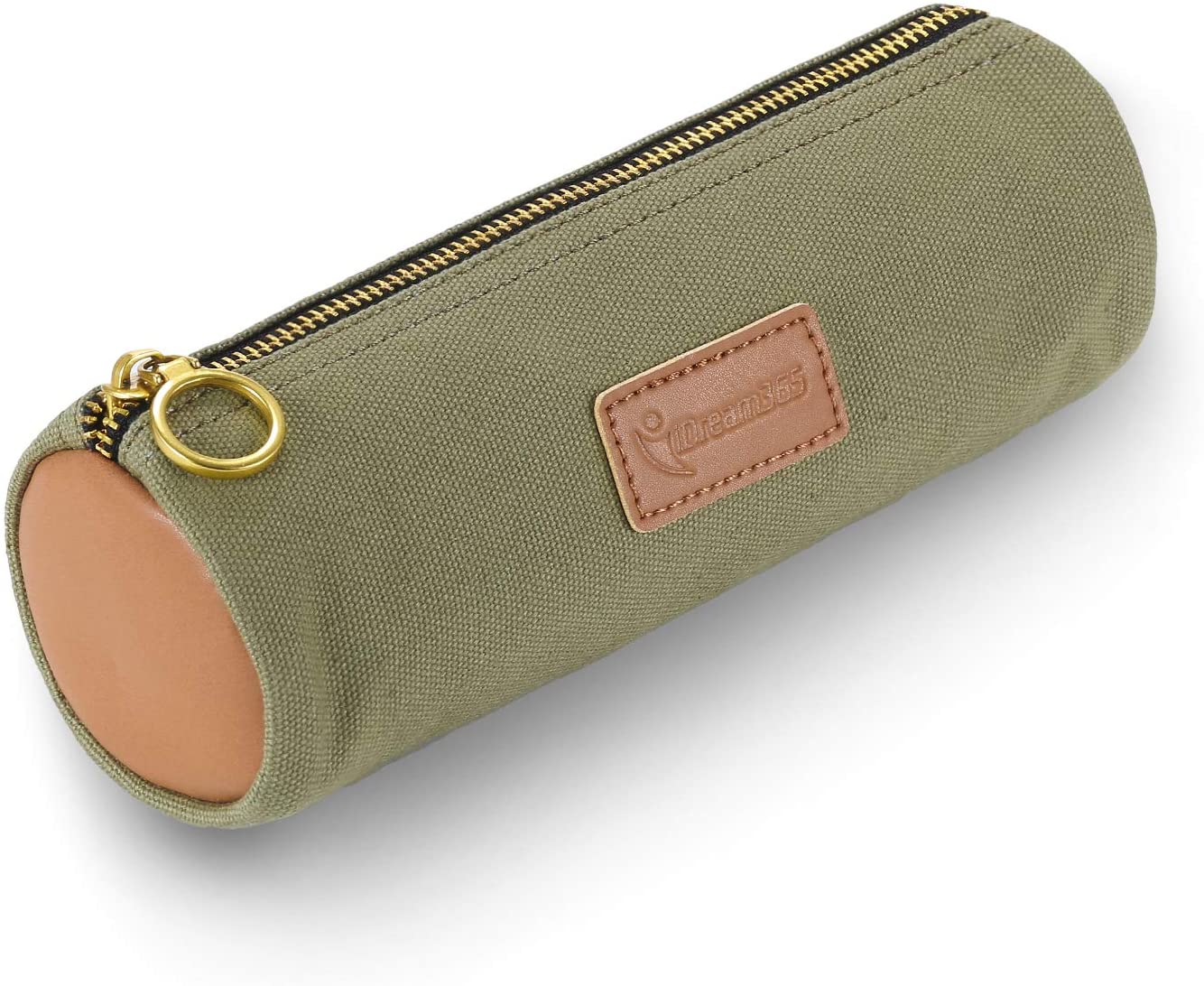 Simple Canvas Pencil Case, Green, 8.2 x2.75 inches