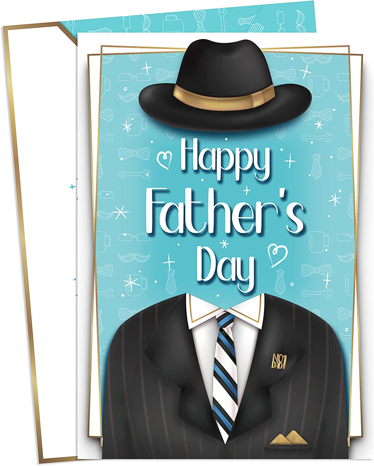 Dad's Day, Blue and Black Greeting Card