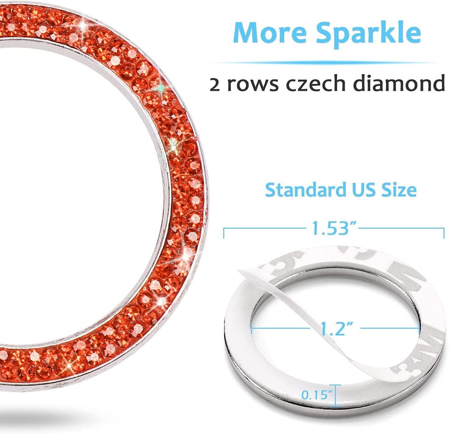 crystal rhinestone ring for car (orange)