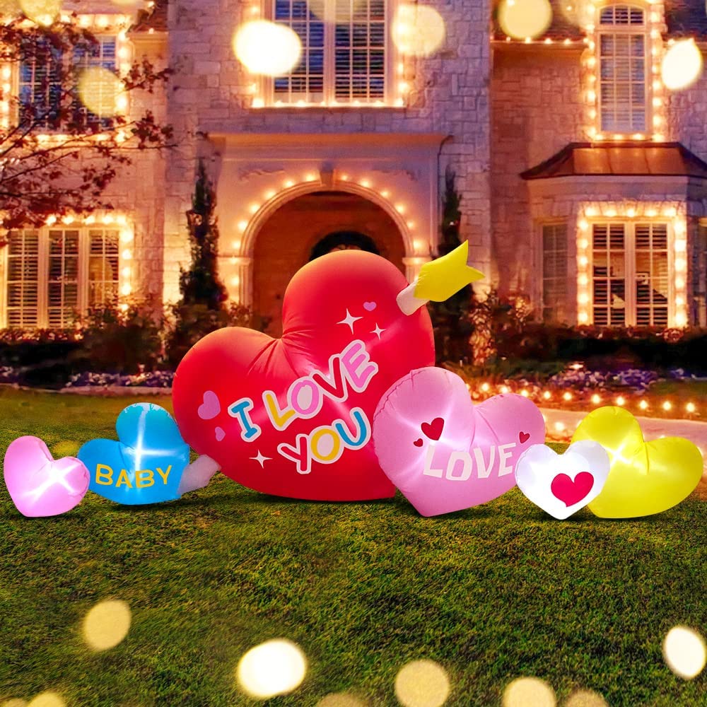 9ft Long Valentine's Day Inflatable Heart Decoration