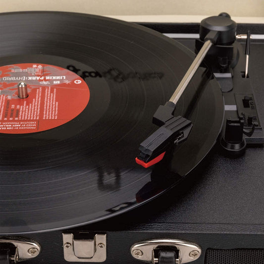 3 Speed Vinyl Record Player, Portable Vintage Suitcase