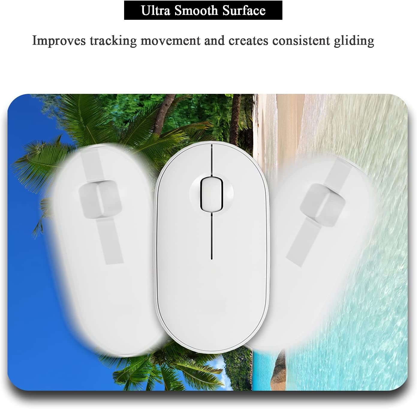 Mini Waterproof Mouse Pad - Color: Beach and Coconut Tree