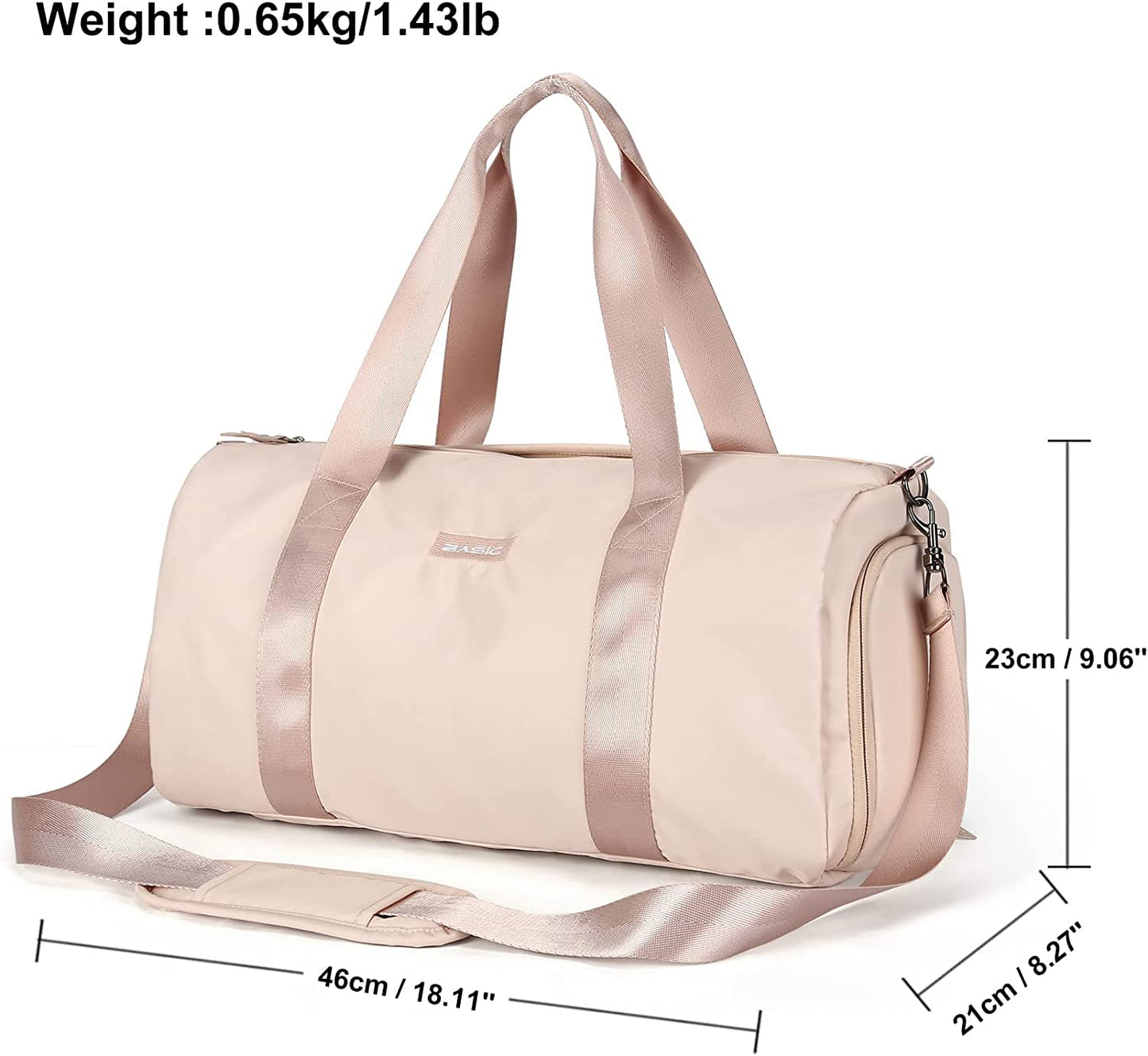 Women's bag with shoe compartment, (beige).