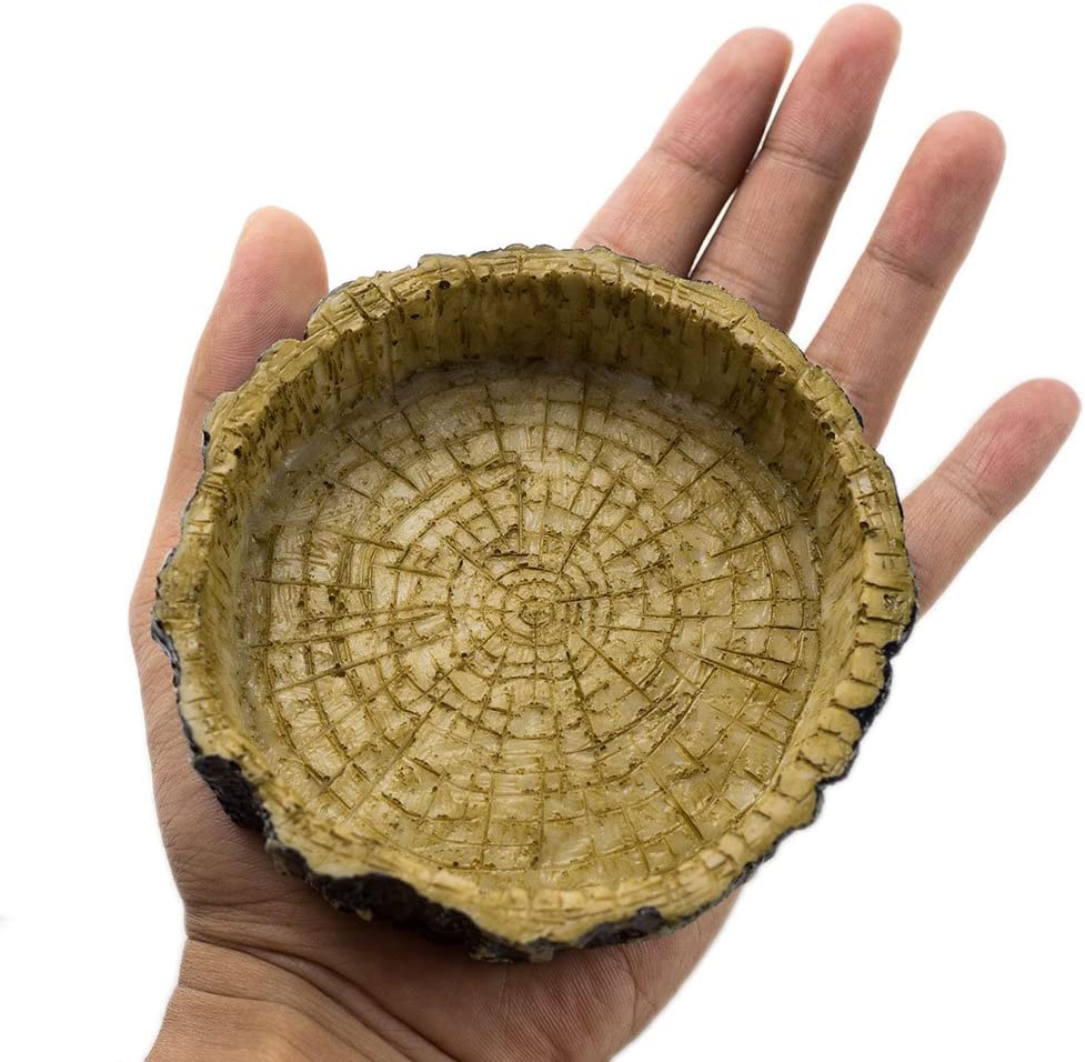 Reptile Natural Bowl, Color:Black, 4.13 x 4.13 x 0.98 inches