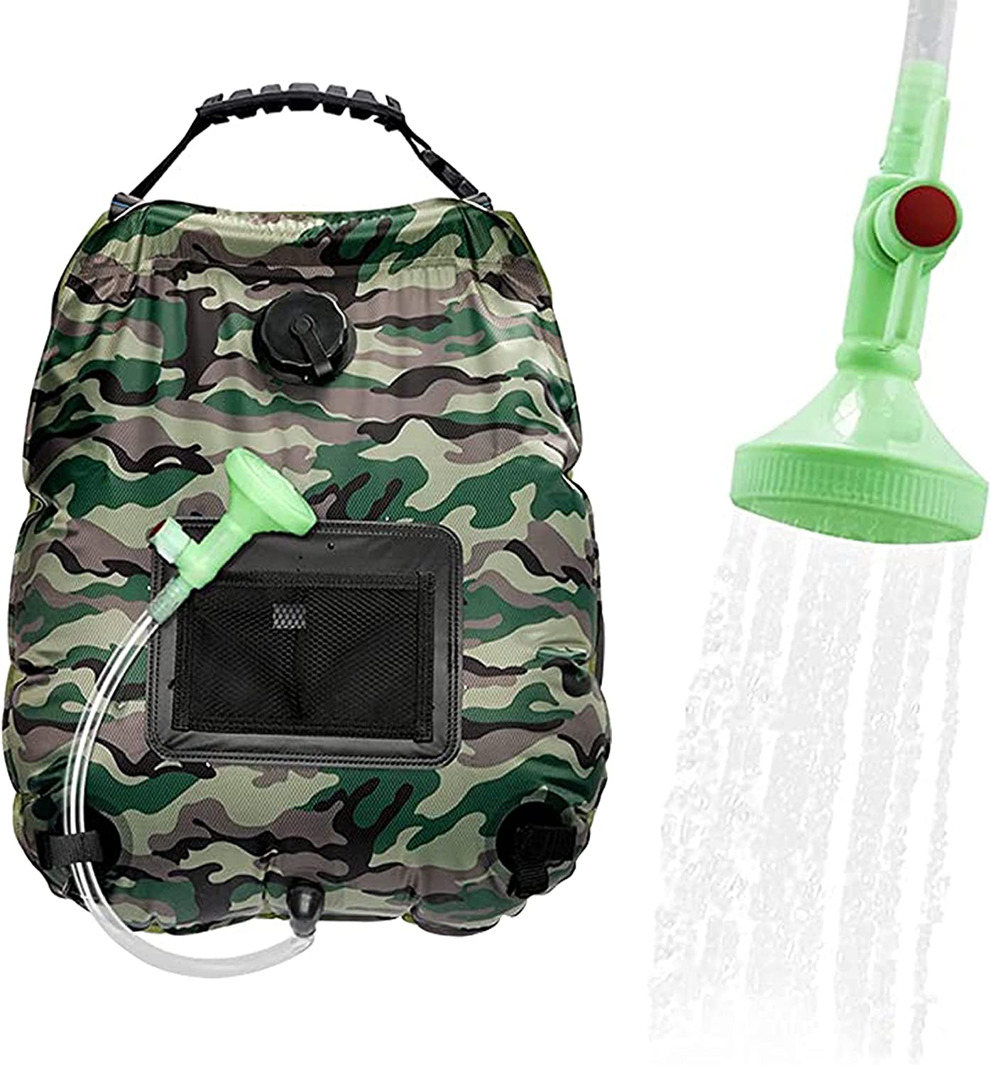 20L Camping Shower Bag with Removable Hose (Color:Camouflage)