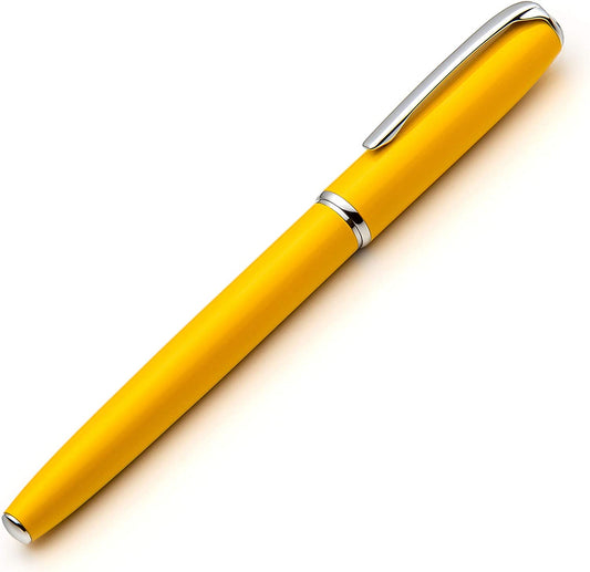 Fountain Pen Set with 2 Ink Refills (Fine Nib, Yellow)