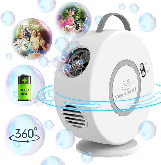 Automatic Bubble Machine, Rechargeable (Color: White)