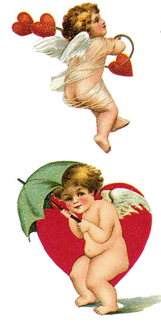 Vintage Valentine Stickers - 23 Full Color Designs