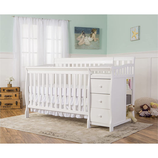 Convertible Crib with Changer in White