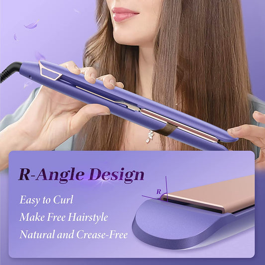 2-in-1 Hair Straightener, 1-Inch 3D Floating Plates, Purple