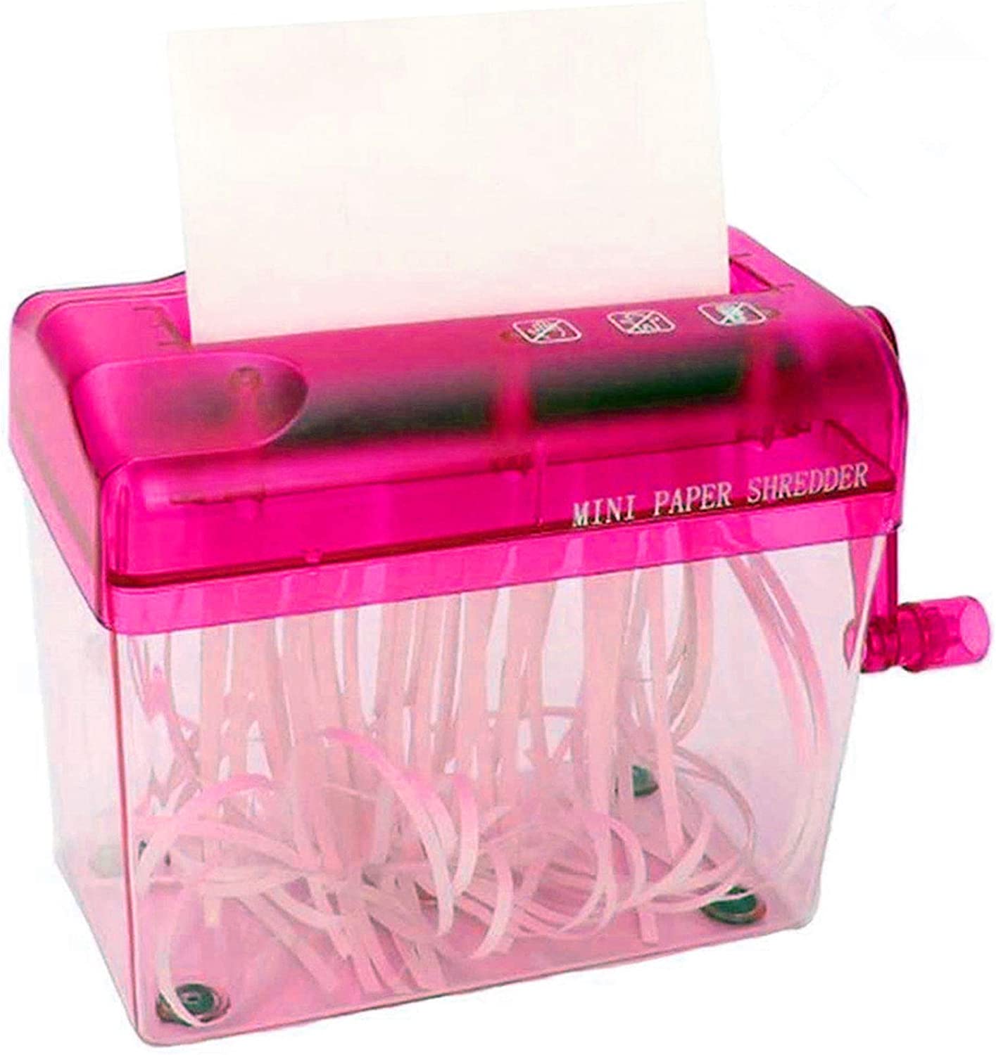 Manual paper shredder, pink