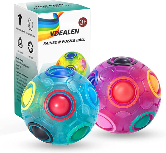 Magic Rainbow Puzzle Ball 2-Pack (Blue/Purple)