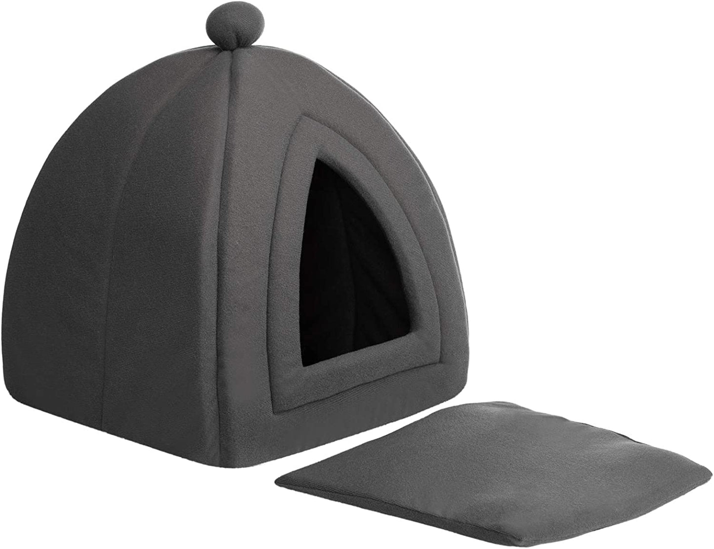 2-in-1 Triangular Folding Pet Bed (Dark Grey)