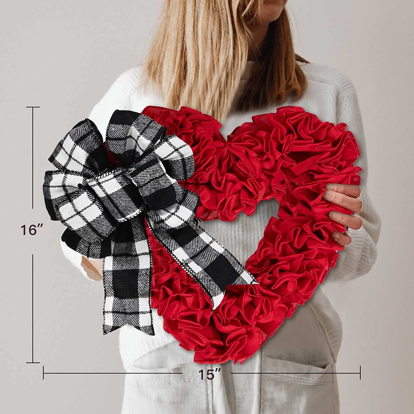 16 Inch Heart Shaped Front Door Wreaths