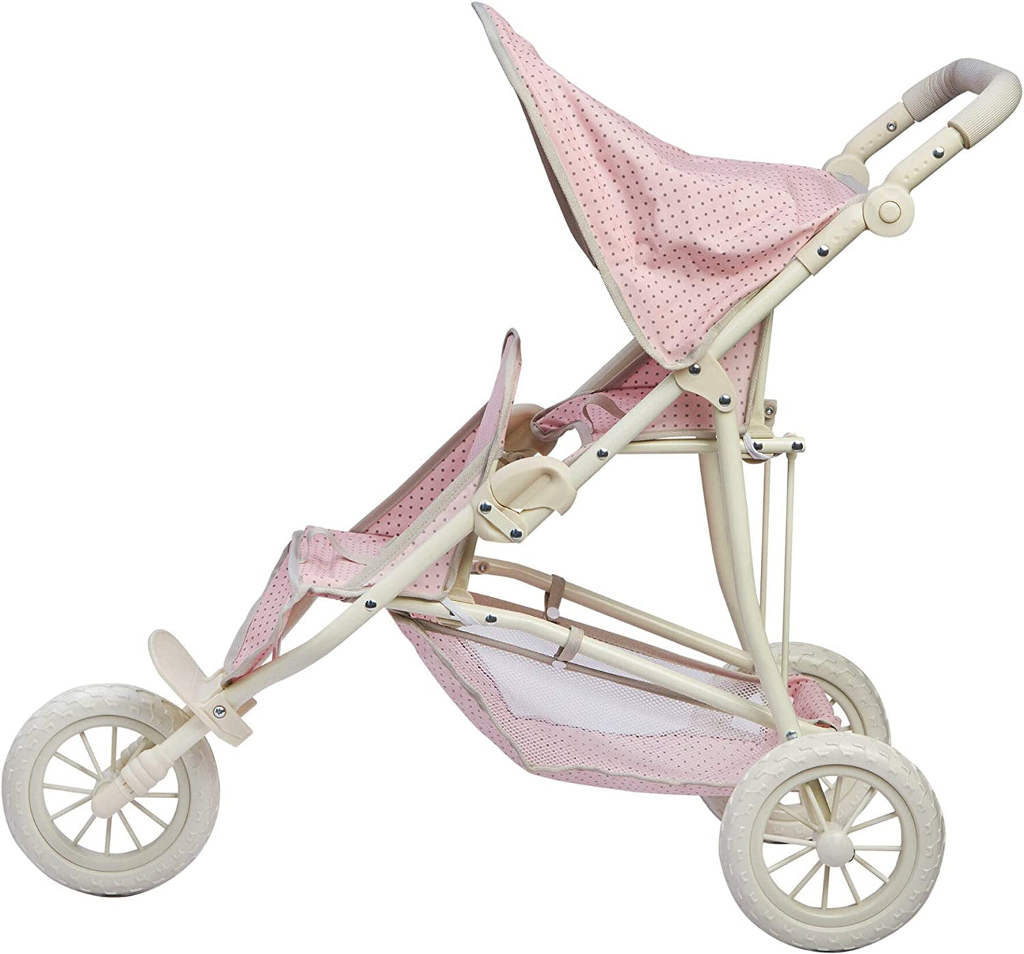 Polka Dot Princess Stroller, Pink/Grey, Twin Jogging