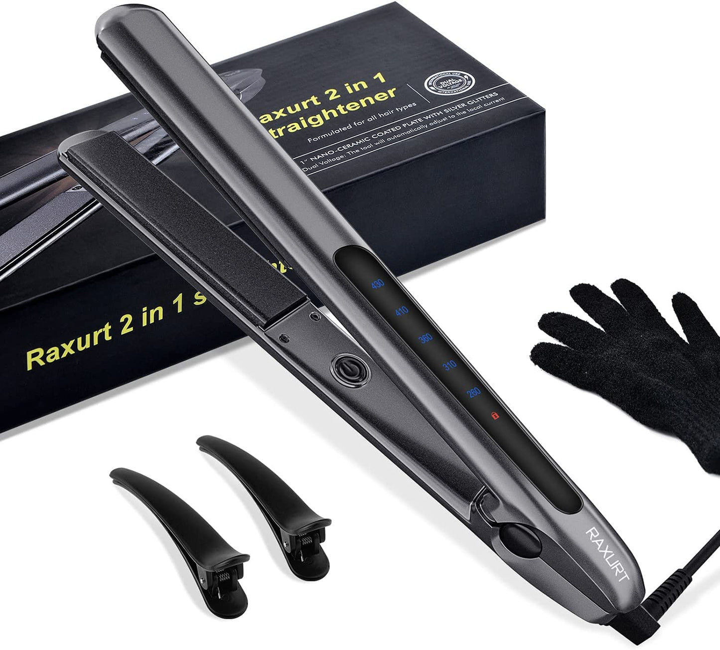 1 Inch Dual Voltage Touch Screen Hair Straightener