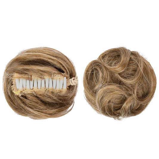 2 Medium Wavy Hair Chignon Extensions Color: Dark Blonde, 3.5"