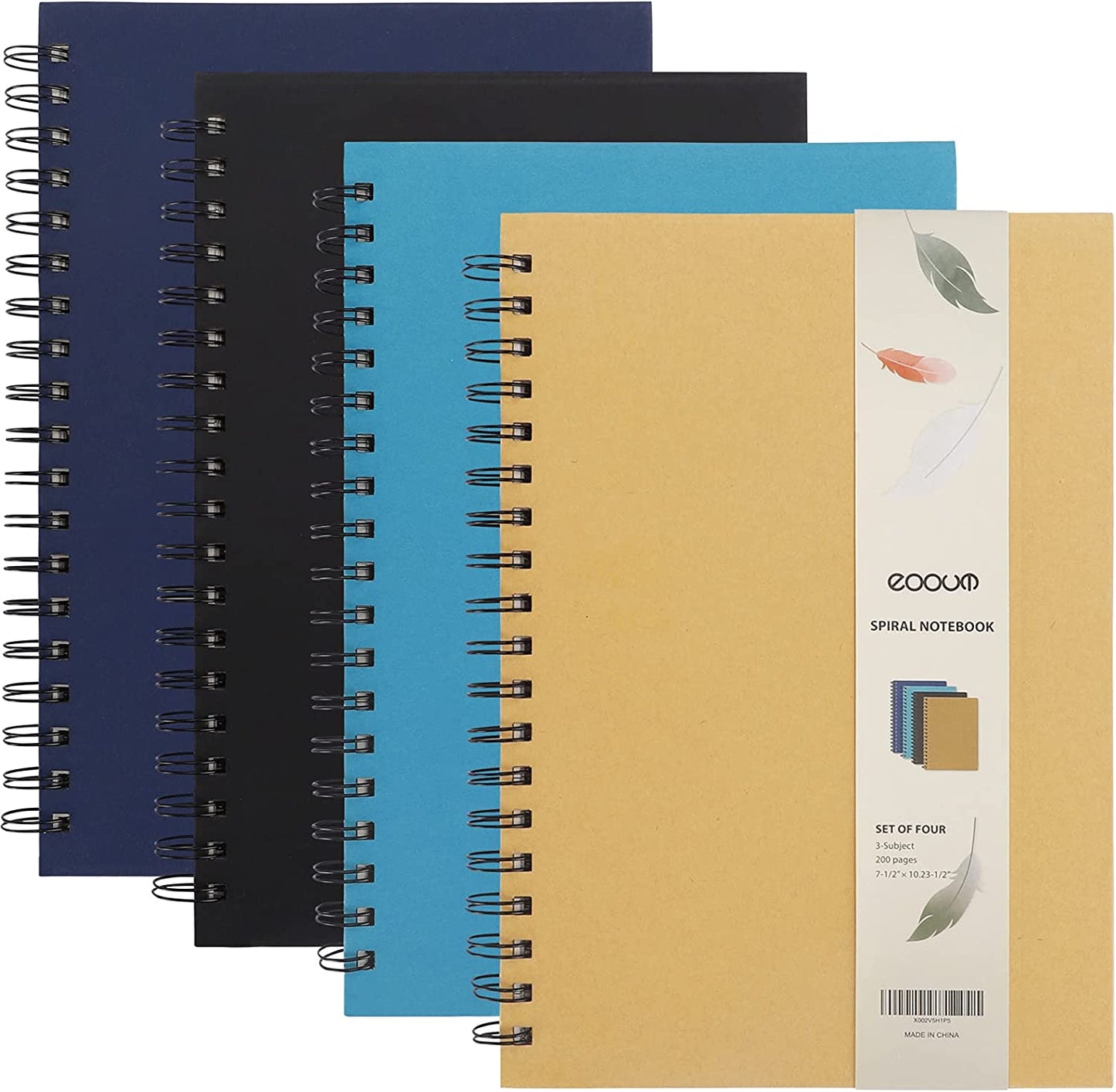 Pack of 4 notebooks 7.3 x 10.3 inches