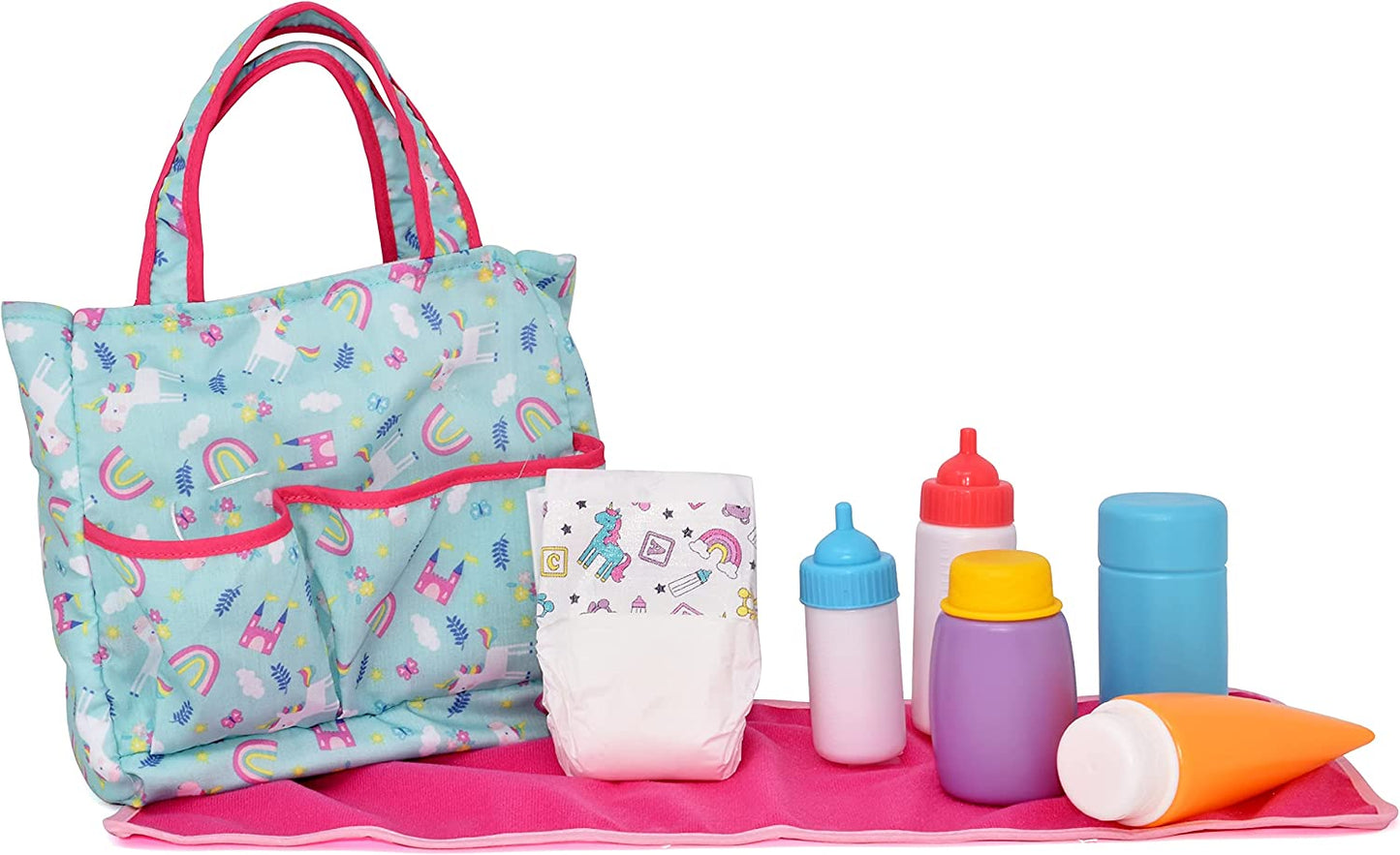 Diaper bag for dolls with accessories color: pink