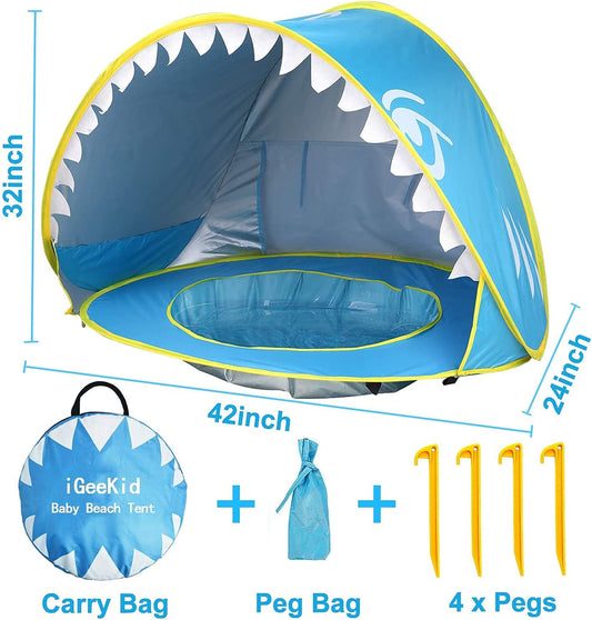 Baby Beach Tent, with Portable Sun Shelter, Blue