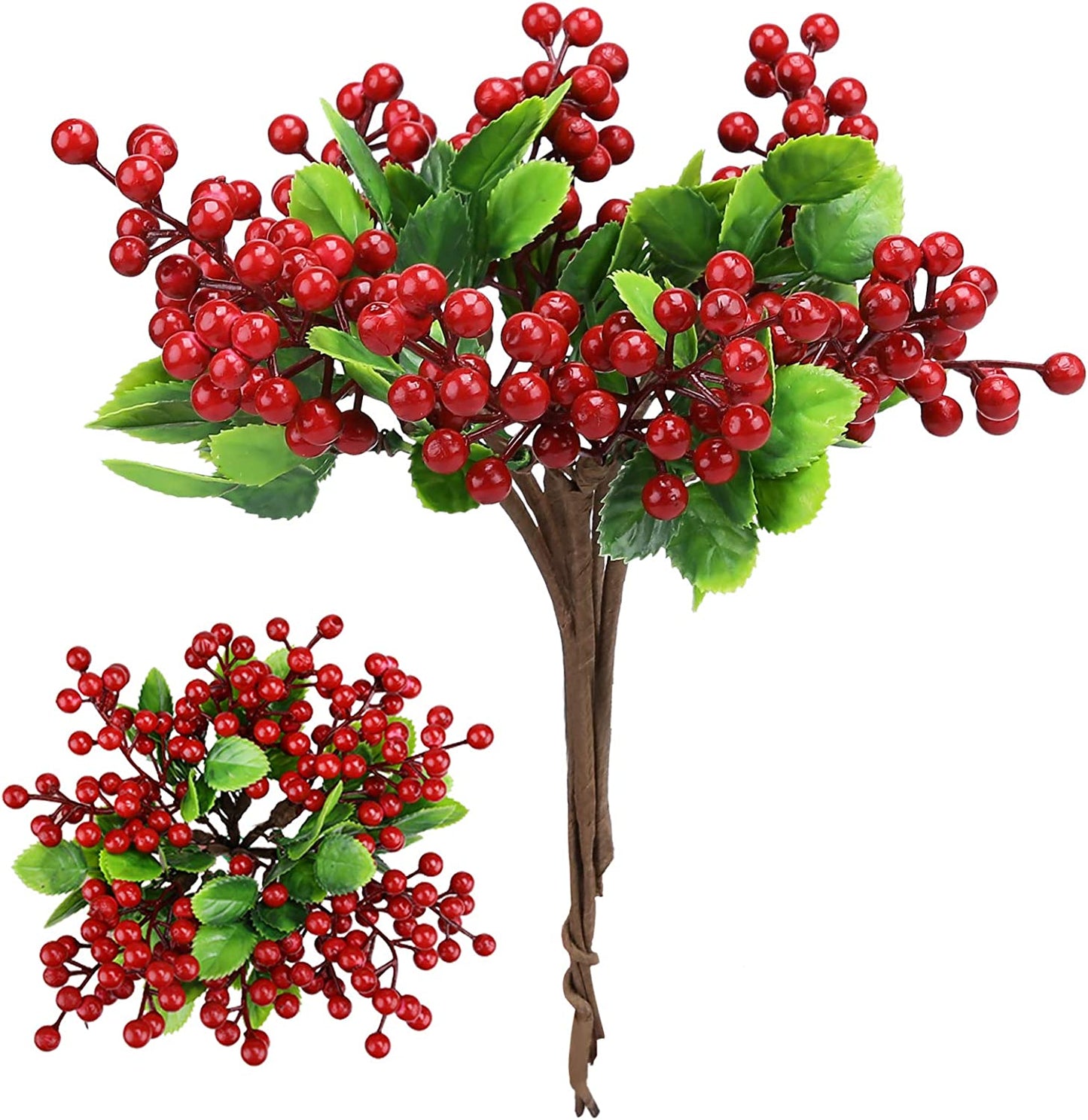 6 Pack Christmas Picks, Artificial Red Berry Stems