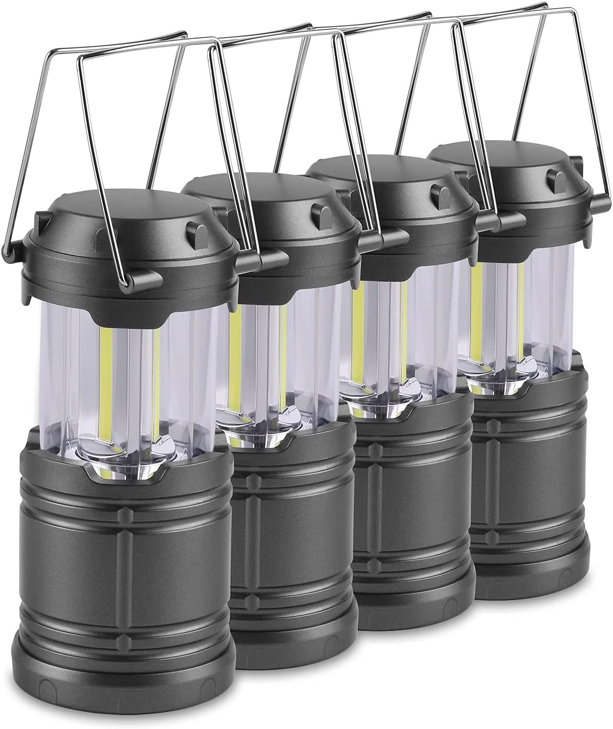 Pack of 4 battery-powered lanterns, led lights 43 x 15 x 10 cm