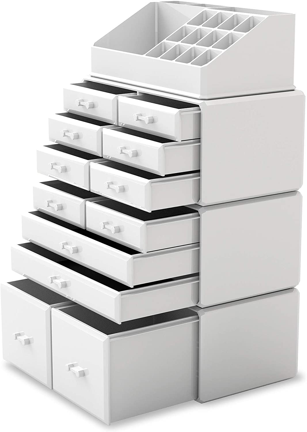 14 Drawer Makeup Cosmetic Organizer (white)