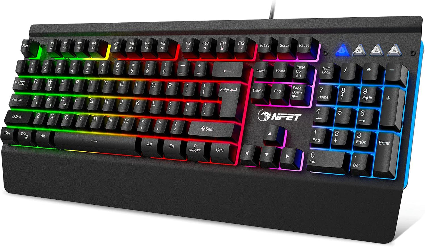 Gaming Keyboard, Wired LED Backlit Computer Keyboard