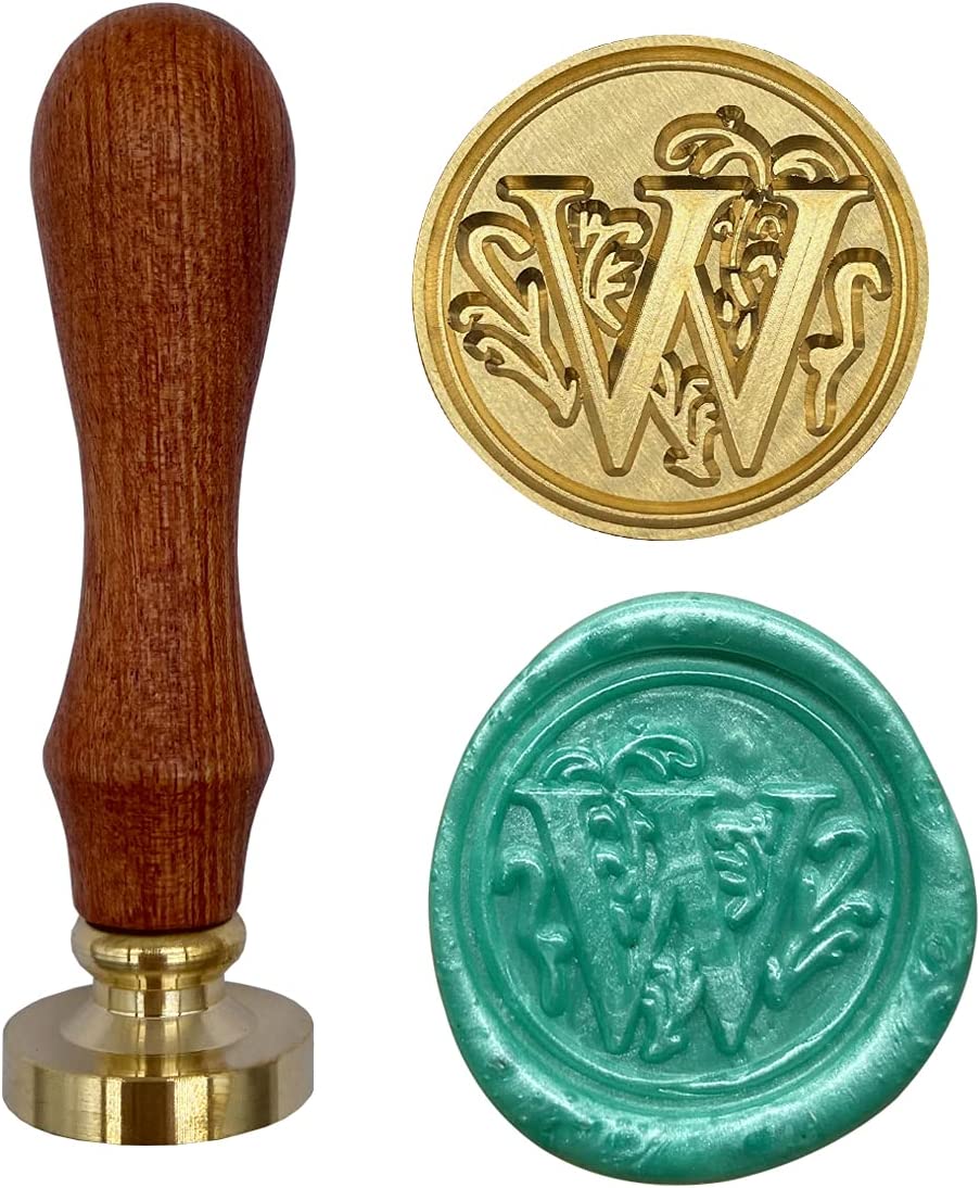 Wooden Wax Seal Vintage Retro Style (Letter W)