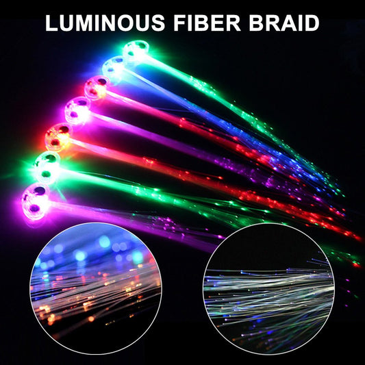 12 assorted illuminated fiber optic led hair pins