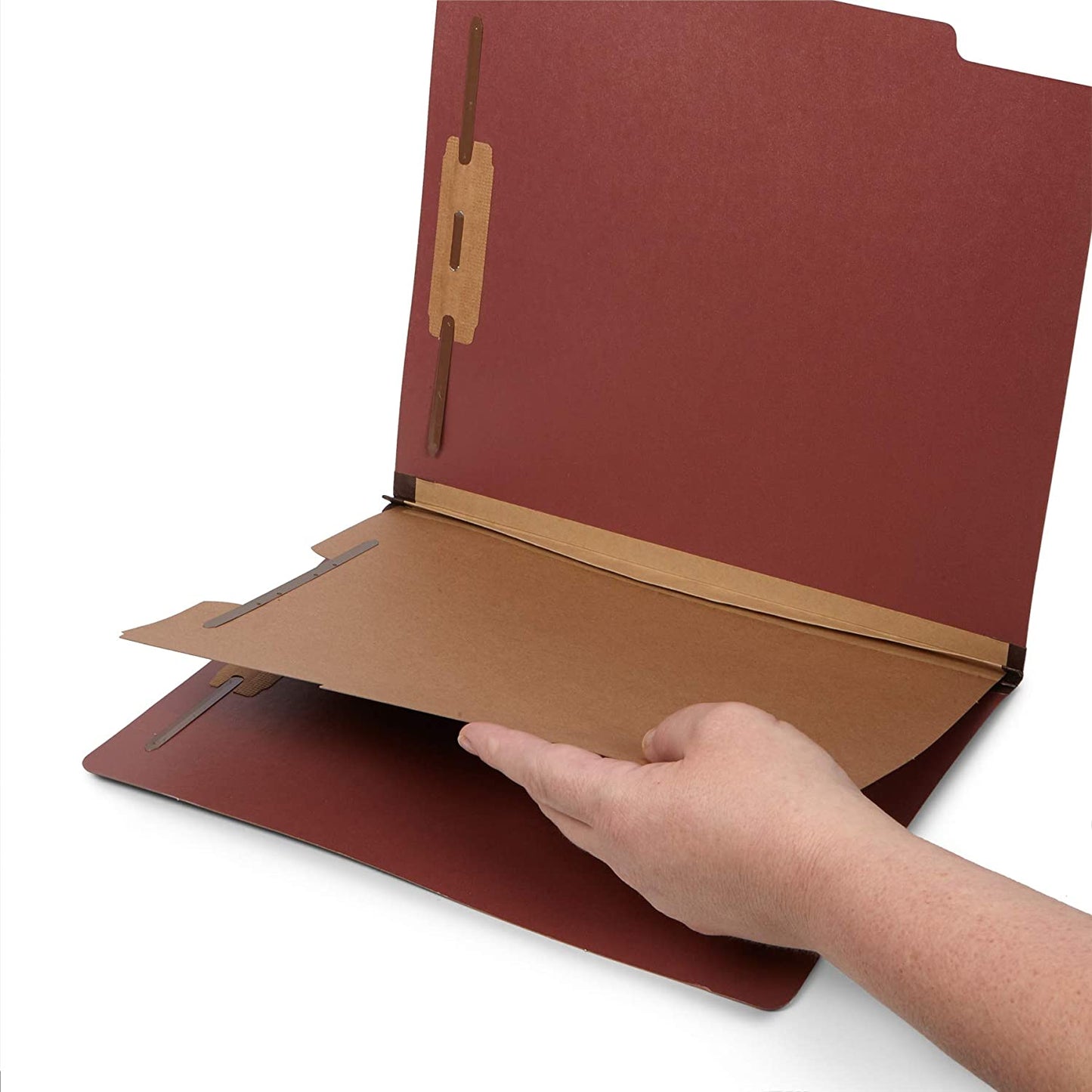 10 red letter size file folders, designed to organize files