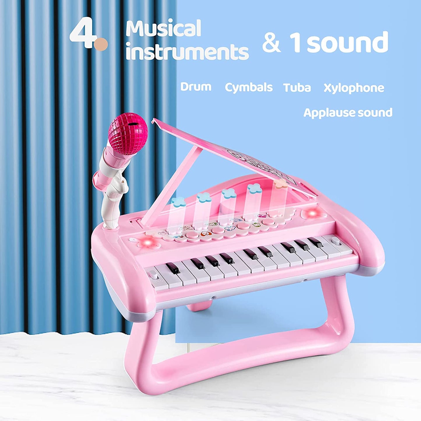 pink piano toy for toddlers musical keyboard instrument